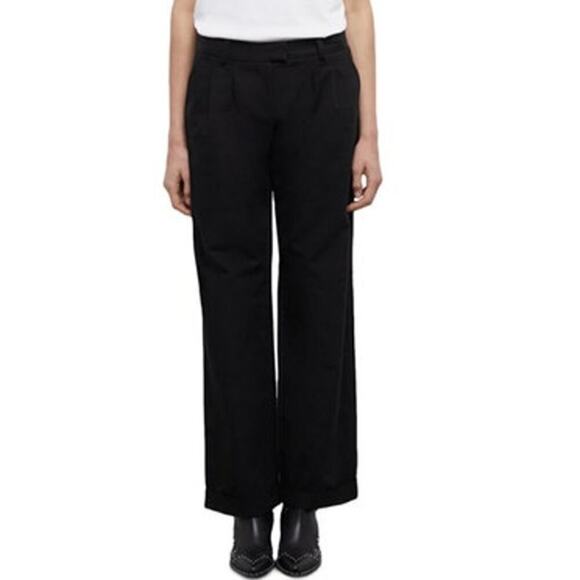 The Kooples Ramones Pants Wide Leg 100% Cotton Pleated...